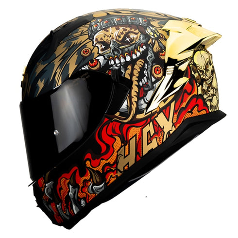 CASCO OBSIDIAN MICTLAN NEGRO DORADO MATE